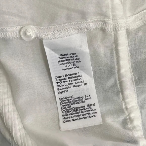 NWT!! J. CREW Lace Trim Cinched-Waist Cotton Voile White Top Blouse Medium - Picture 14 of 16